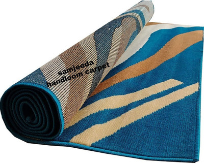 Samjeeda Handloom carpets Blue Acrylic Carpet(5 cm,  X 7 cm, Rectangle)