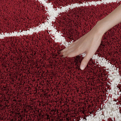 Acarpet Red Polyester Carpet(5 ft,  X 5 ft, Square)