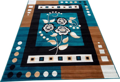 aliyacarpet Blue Acrylic Carpet(3 cm,  X 5 cm, Rectangle)