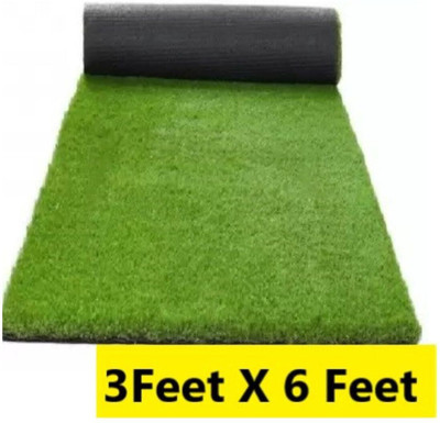 CHETANYA LOOMTEX Green Polypropylene Carpet(3 ft,  X 6 ft, Rectangle)
