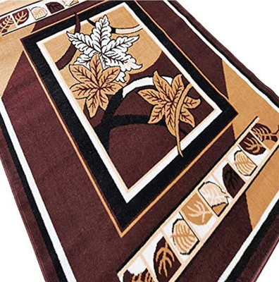 Samjeeda Handloom carpets Brown Polyester Carpet(6 cm,  X 8 cm, Rectangle)