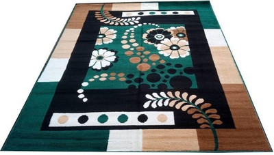 IP FASHION 15 cm  X 150 cm Polyester Carpet(Rectangle, Green, Gold, Black, White)