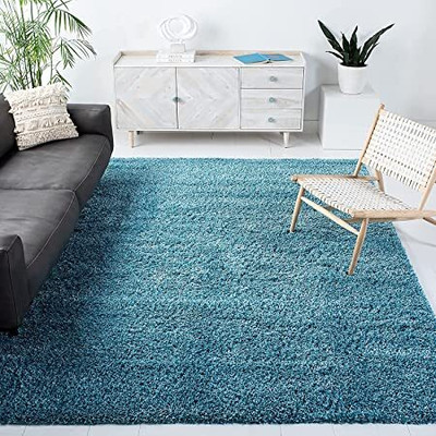 Anabia Light Blue Polyester Carpet(3 ft,  X 5 ft, Rectangle)