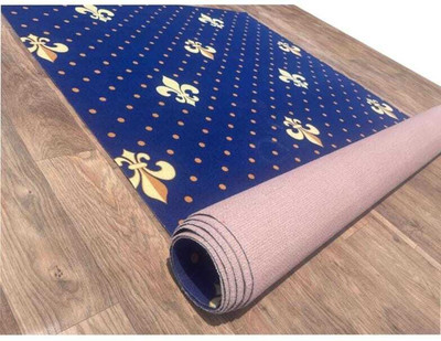 BhCarpet Blue Synthetic Carpet(5 ft,  X 10 ft, Rectangle)