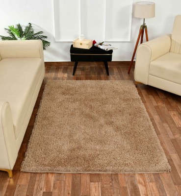 PRESTO BAZAAR Brown Polyester Carpet(4 ft,  X 6 ft, Rectangle)