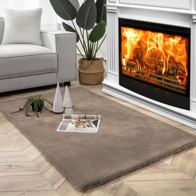 Ra handloom carpet Grey Polyester Carpet(90 cm,  X 150 cm, Rectangle)