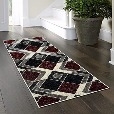 Enyra Homes Red Polyester Runner(2 ft,  X 3 ft, Rectangle)
