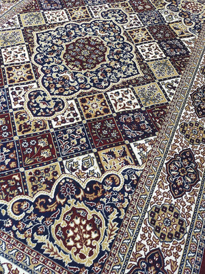 R CARPETS Blue Wool Carpet(3 ft,  X 5 ft, Rectangle)