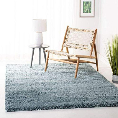 HR CARPET Light Blue Polyester Carpet(4 ft.,  X 6 ft., Rectangle)