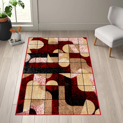 Story@home Maroon Polyester Carpet(3 ft,  X 5 ft, Rectangle)