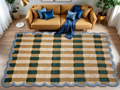 Raj International 152 cm  X 91 cm Wool Area Rug(Rectangle, Multicolor)