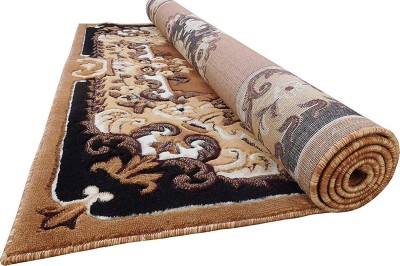 Shag Weaving Gold Polypropylene Carpet(5 ft,  X 7 ft, Rectangle)