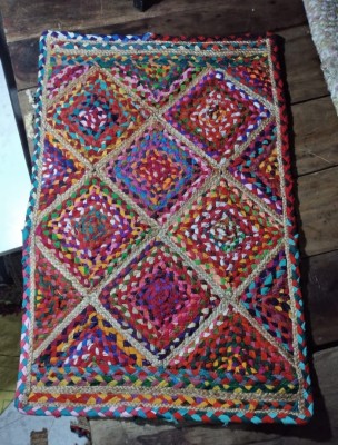 Fateh Singh Handloom Beige, Multicolor Jute, Cotton Carpet(2 ft,  X 3 ft, Rectangle)