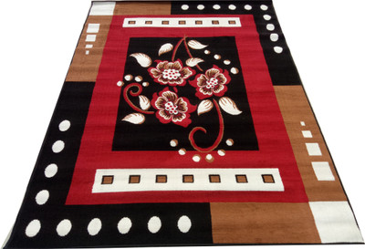 Shag Weaving Red Acrylic Carpet(6 ft,  X 8 ft, Rectangle)