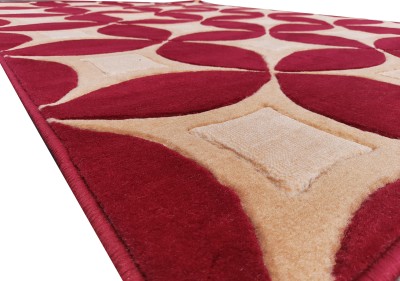 Acarpet Red Polypropylene Carpet(5 ft,  X 7 ft, Rectangle)