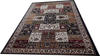 BhCarpet Blue Wool Carpet(6 ft,  X 9 ft, Rectangle)