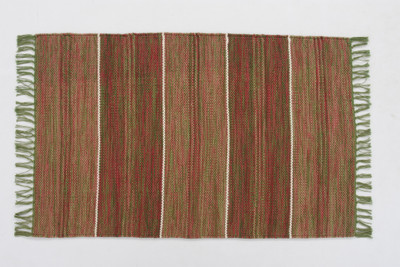 UB Home and Decor Red, Green Cotton Area Rug(60 cm,  X 90 cm, Rectangle)