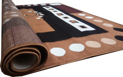 R CARPETS Gold, Brown Silk Carpet(5 ft,  X 7 ft, Rectangle)