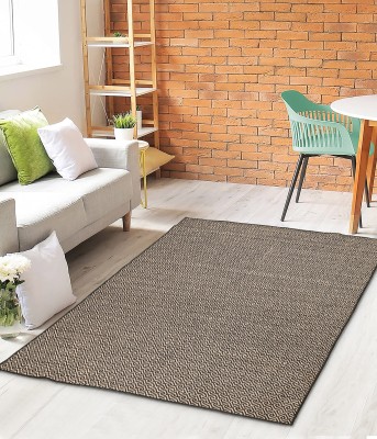 Saral Home Black Cotton Carpet(5 ft,  X 7 ft, Rectangle)