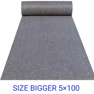 Samjeeda Handloom carpets Silver Synthetic Carpet(152 cm,  X 3046 cm, Rectangle)