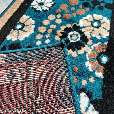 DECORIFYCARPET 45 cm  X 150 cm Polyester Carpet(Rectangle, Blue)