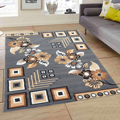 BhCarpet Grey Acrylic Carpet(5 ft,  X 7 ft, Rectangle)