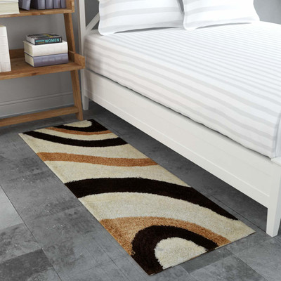 MY HOME Multicolor, Beige Polyester Runner(2 ft,  X 5 ft, Rectangle)