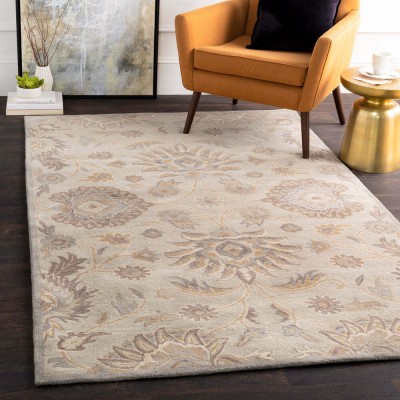 Kalenbaba Silver, Grey Wool Carpet(122 cm,  X 183 cm, Square)