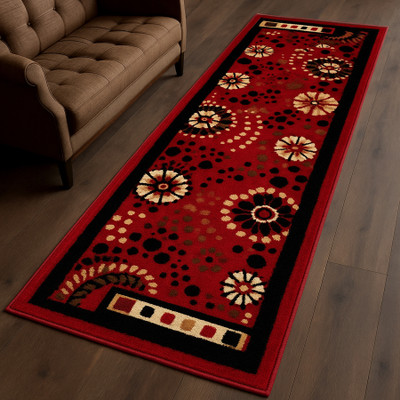 SHAHZADICARPET 45 cm  X 152 cm Acrylic Carpet(Rectangle, Red)