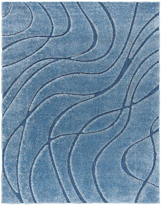 Acarpet Light Blue Polyester Carpet(6 ft,  X 9 ft, Rectangle)