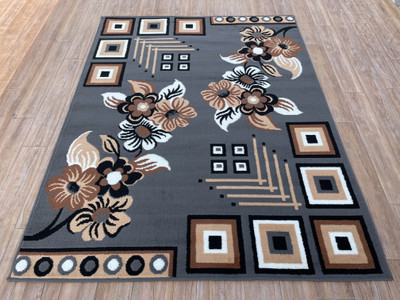 HR CARPET Grey Acrylic Carpet(120 cm,  X 150 cm, Rectangle)