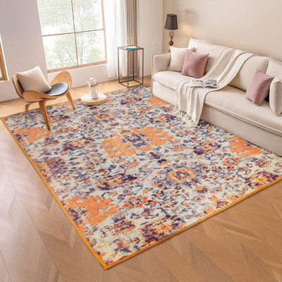 STATUS Multicolor Polyester Carpet(5 ft,  X 7 ft, Rectangle)