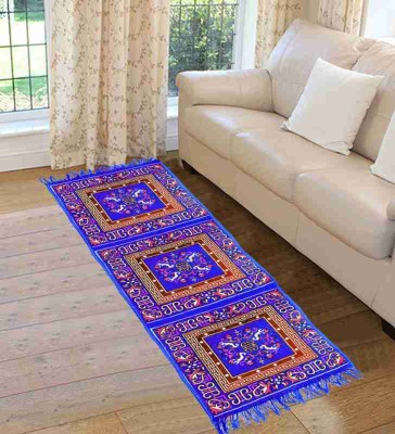 NEW GLITER Blue Velvet Area Rug(60 cm,  X 180 cm, Rectangle)