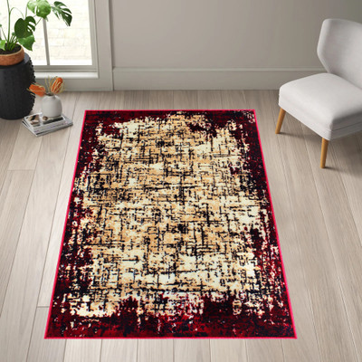 Story@home Maroon Polyester Carpet(3 ft,  X 5 ft, Rectangle)