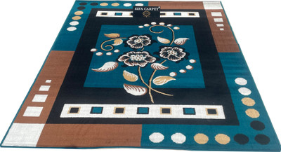 AyanCarpets Blue Silk Carpet(7 ft,  X 10 ft, Rectangle)