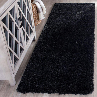 AyanCarpets Black Polyester Carpet(2 ft,  X 3 ft, Rectangle)