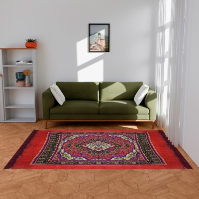 Heart Home Red Velvet Carpet(200 cm,  X 230 cm, Rectangle)
