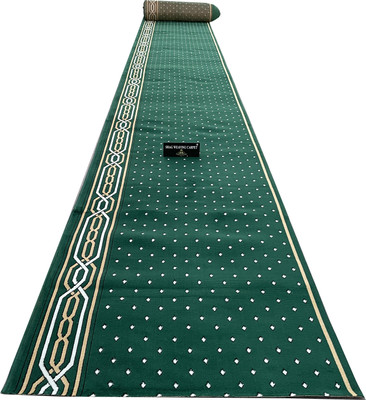 Shag Weaving Carpet 120 cm  X 900 cm Acrylic Carpet(Rectangle, Dark Green)
