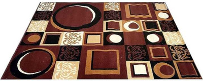 Zeeshan handloom 152 cm  X 213 cm Polyester Carpet(Rectangle, Multicolor)
