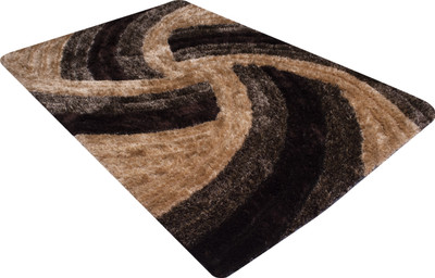 Woolpik Brown Polyester Carpet(3 cm,  X 5 cm, Rectangle)