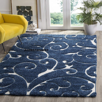 Acarpet Dark Blue Polyester Carpet(120 cm,  X 180 cm, Rectangle)