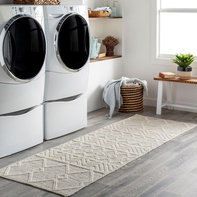 Surya Living Beige Wool Carpet(2.6 ft,  X 8 ft, Rectangle)