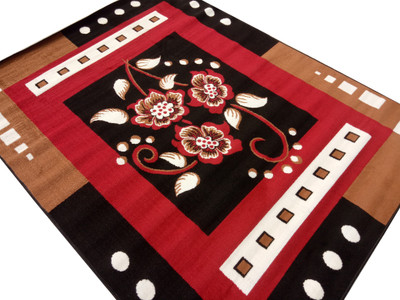 Acarpet Red Acrylic Carpet(4 ft,  X 5 ft, Rectangle)