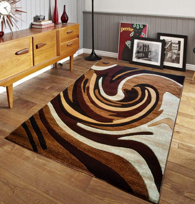 Anabia Brown Silk Carpet(5 ft,  X 7 ft, Rectangle)