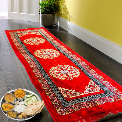 KUBER INDUSTRIES Red Velvet Runner(1 ft,  X 2 ft, Rectangle)