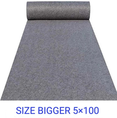 Ra handloom carpet Silver Synthetic Carpet(152 cm,  X 3046 cm, Rectangle)