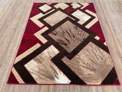 Shag Weaving 90 cm  X 150 cm Wool Carpet(Rectangle, Red)