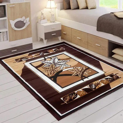 Sana Carpet Brown Silk Carpet(5 ft,  X 7 ft, Rectangle)