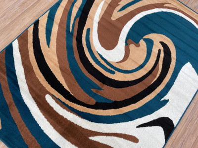 Shag Weaving Blue, Multicolor Silk Carpet(5 ft,  X 7 ft, Rectangle)