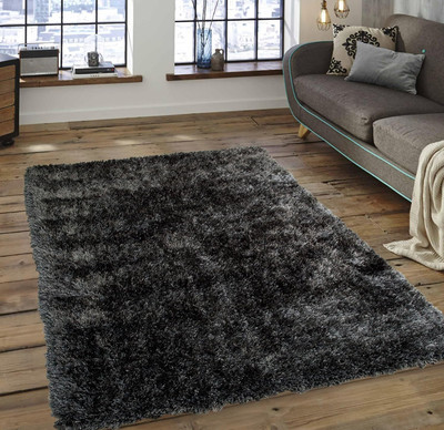 HR CARPET Grey Polyester Area Rug(3 ft.,  X 5 ft., Rectangle)